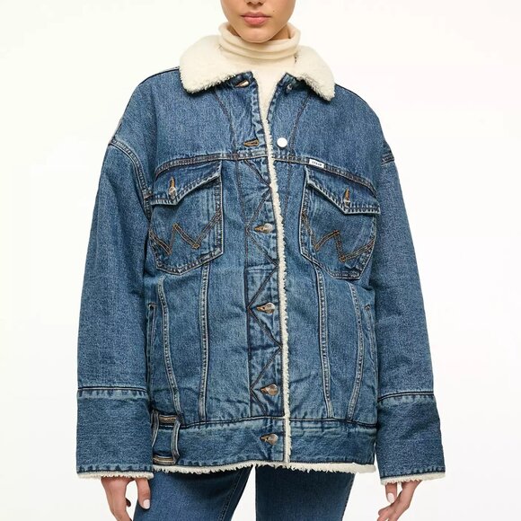 Wrangler + Staud Jean Jacket Reversible Oversized Biggest Sherpa - Picture 1 of 3